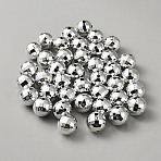 Acrylic Beads, Mirror Disco Ball Round, Silver, 16mm, Hole: 2.5mm(OACR-WH0056-013B)