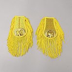 Handmade Plastic with Polyester Tassel Epaulettes, Shoulder Badges, Yellow, 225x77.5x15mm(FIND-WH0126-529)