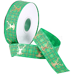 1 Roll Polyester Ribbons, Deer, for Gift Wrapping, Lime Green, 1 inch(25mm), about 25.00 Yards(22.86m)/Se(SRIB-CY0001-30)