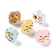 Handmade Lampwork Beads, Elephant, Mixed Color, 11x14x10mm, Hole: 1.4mm(LAMP-S068-10A)