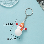 PVC Plastic Keychain, Christmas Theme, Snowman, Pendant: 5.6x4.2cm(PW-WG3A7B9-08)