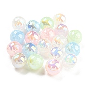Opaque Acrylic Beads, Round, Mixed Color, 10mm, Hole: 1.4mm(MACR-F078-01B)