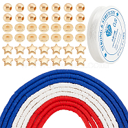 DIY Independence Day Bracelet Making Kit, Including Handmade Polymer Clay Beads Disc & Plastic Star Beads, Elastic Thread, Mixed Color, Beads: 3510~3780Pcs/box(DIY-NB0008-49)