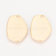 Brass Pendants, Real 18K Gold Plated, 20~20.5x14~14.5x1mm, Hole: 1mm(X-KK-Q735-348G)