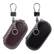WADORN 2Pcs 2 Colors PU Imitation Leather Keychains, with Platinum Tone Aluminum & Alloy Findings, for Key Cover, Mixed Color, 12.5c, 1pc/color(AJEW-WR0001-22)