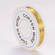 Round Copper Jewelry Wire, Gold, 0.3mm, about 65.61 Feet(20m)/roll(X-CWIR-CW0.3mm-07)