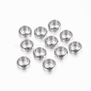 304 Stainless Steel Spacer Beads, Ring, Stainless Steel Color, 6x3mm, Hole: 4mm(STAS-H376-39)