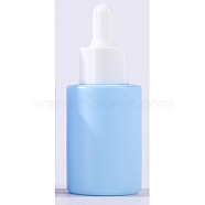 Glass Dropper Bottles, with Plastic Cover, Column, Blue, 3.7x9cm, Capacity: 30ml(1.01fl. oz)(MRMJ-WH0073-08B)
