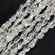 Natural Quartz Crystal Beads Strands, Rock Crystal Beads, Tumbled Stone, Nuggets, 6~8x4~6mm, Hole: 1mm, 15.3 inch(39cm)(G-F521-47)