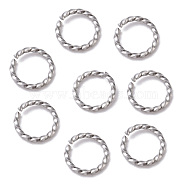 304 Stainless Steel Jump Rings, Open Jump Rings, Twisted, Stainless Steel Color, 16 Gauge, 10x1.3mm, Inner Diameter: 8mm(X-STAS-F191-12P-D)