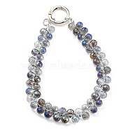 Glass Beaded Mobile Straps, Multifunctional Chain, with Iron Spring Gate Ring, Gainsboro, 302~306x14.5mm(HJEW-E010-01P-06)