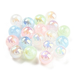 Opaque Acrylic Beads, Round, Mixed Color, 10mm, Hole: 1.4mm(MACR-F078-01B)