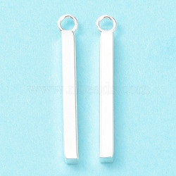 304 Stainless Steel Pendants, Bar Charm, Silver, 23x2x2mm, Hole: 1.8mm(STAS-P327-09B-S)