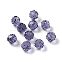 K9 Glass Imitation Austrian Crystal Beads, Faceted, Round, Medium Purple, 8mm, Hole: 1mm(GLAA-H024-17B-16)