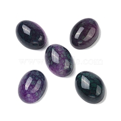 Natural Dragon Veins Agate Cabochons, Dyed & Heated, Oval, Indigo, 16~16.5x12.3~12.5x7mm(G-C132-01)