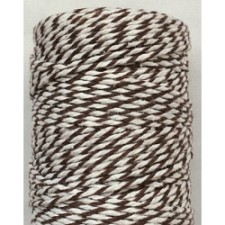 Macrame Cotton Cord, Twisted Cotton Rope, Dyed, for Crafts, Gift Wrapping, Coffee, 2mm, about 10.93 yards(10m)/roll(OCOR-L039-D18)