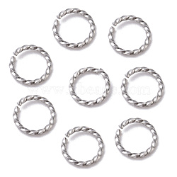 Non-Tarnish 304 Stainless Steel Jump Rings, Open Jump Rings, Twisted, Stainless Steel Color, 16 Gauge, 10x1.3mm, Inner Diameter: 8mm(X-STAS-F191-12P-D)