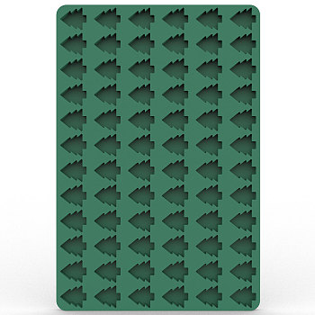 Food Grade Silicone Ice Molds Trays, with 72 Christmas Tree-shaped Cavities, Reusable Bakeware Maker, for Wax Melt Candle Soap Cake Making, Sea Green, 200x300x9mm