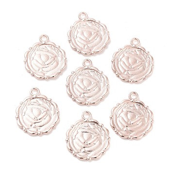 Alloy Pendant Cabochon Settings, Cadmium Free & Nickel Free & Lead Free, Flat Round, Silver Color Plated, 23x18x2mm, Hole: 3mm, Tray: 14mm, Rose Gold, 23x18x2mm.