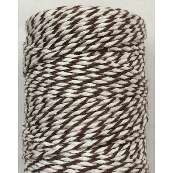 Macrame Cotton Cord, Twisted Cotton Rope, Dyed, for Crafts, Gift Wrapping, Coffee, 2mm, about 10.93 yards(10m)/roll