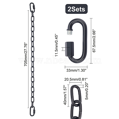 2Pcs 304 Stainless Steel Paperclip Chains(CHS-WH0003-01EB)-2