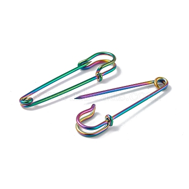 Ion Plating(IP) 304 Stainless Steel Safety Pins Brooch Findings(STAS-I673-05MC)-2
