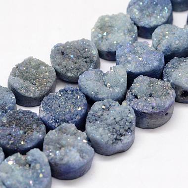 10mm SkyBlue Flat Round Druzy Agate Beads