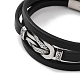 Men's Black PU Leather Cord Multi-Strand Bracelets(BJEW-K243-01AS)-2