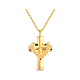 Halsketten mit Anhänger für Urnen mit Kreuz aus Edelstahl(BOTT-PW0009-001G)-1