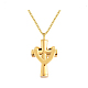 Stainless Steel Cross Cremation Urn Pendant Necklaces(BOTT-PW0009-001G)-1