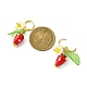 fraise au chalumeau avec boucle d'oreille pendante en forme de fleur perlée en plastique(X-EJEW-TA00130)-6