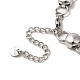 304 Stainless Steel Flat Round Link Chain Bracelet(BJEW-Q776-02C-01)-4