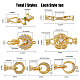 7Pcs 7 Styles Rack Plating Brass Micro Pave Clear Cubic Zirconia Fold Over Clasps(KK-FH0004-70)-2