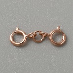 925 Sterling Silver Double Spring Ring Clasps, Rose Gold, 16mm(STER-WH0001-17RG)