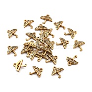 Brass Micro Pave Clear Cubic Zirconia Charms, Nickel Free, Umbrella, Raw(Unplated), 10x10x2mm, Hole: 1mm(KK-A144-002C-NF)