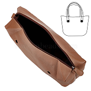 PU Leather Beach Bag Organizer Insert, Bag Inner Pocket with Zipper, Camel, 36x36x3.2cm, Hole: 18mm(FIND-WH0152-27A)