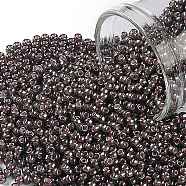 TOHO Round Seed Beads, Japanese Seed Beads, (367) Inside Color Luster Black Diamond/Pink Lined, 11/0, 2.2mm, Hole: 0.8mm, about 5555pcs/50g(SEED-XTR11-0367)