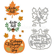 Autumn Theme Carbon Steel Cutting Dies Stencils, for DIY Scrapbooking, Photo Album, Decorative Embossing Paper Card, Stainless Steel Color, Thanksgiving Day Themed Pattern, 88~120x103~110mm, 2pcs/set(DIY-WH0309-1162)