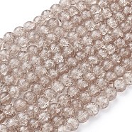 8MM BurlyWood Round Crackle Glass Beads Strands for Jewelry Making, 8mm, Hole: 1.3~1.6mm, 31.4 inch(X-CCG-Q001-8mm-07)