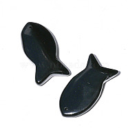 Natural Obsidian Pendants, Fish Charms, 38x20mm(PW-WG34072-15)