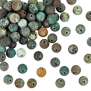 Frosted Natural African Turquoise(Jasper) Round Beads Strands, 6mm, Hole: 1mm, about 63pcs/strand, 15.5 inch, 126pcs(G-OC0001-79B)