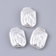 ABS Plastic Imitation Pearl Beads, Rectangle, Creamy White, 25x18x6.5mm, Hole: 1.4mm, about 300pcs/500g(OACR-T022-10)