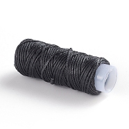 Waxed Polyester Cord, for Jewelry Making, Gray, 0.8mm, about 30m/roll(YC-WH0007-03B-05)