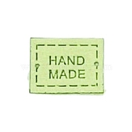Microfiber Label Tags, Clothing Handmade Labels, for DIY Jeans, Bags, Shoes, Hat Accessories, Rectangle, Green Yellow, 20x15mm(PATC-PW0001-003F)