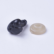 Plastic Dog Noses Crafts, For DIY Doll Toys Accessories, Black, 17.5mm, Pin: 4~4.8mm(DIY-TAC0006-04D)