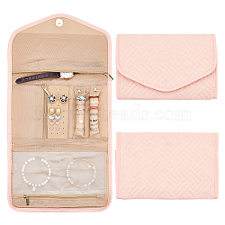 Polyester Envolope Travel Folding Clutch Bag, Jewelry Roll, with Magnetic Snap Clasps, Rectangle, PeachPuff, 15.5x23.5x1.5cm(ABAG-WH0035-030C)