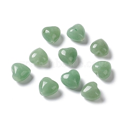 Natural Green Aventurine Beads, Heart, 14.5~15x14.5~15x8.5~9mm, Hole: 1mm(G-L583-A05-02)