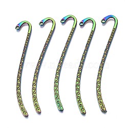 Alloy Bookmarks, Cadmium Free & Nickel Free & Lead Free, Rainbow Color, 86x14x2mm, Hole: 1.2mm(PALLOY-N163-062-NR)