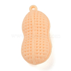 PVC Pendants, Vegetable, for Keychain, Peanut, 47x21.5x19mm, Hole: 3mm(FIND-R001-05B)