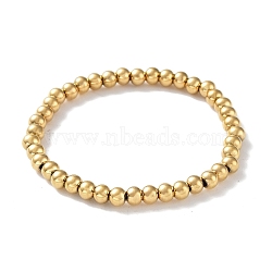 316 Surgical Stainless Steel Round Beaded Stretch Bracelets, Golden, Inner Diameter: 2 inch(5.05cm), Wide: 5mm(BJEW-M305-01C-G)